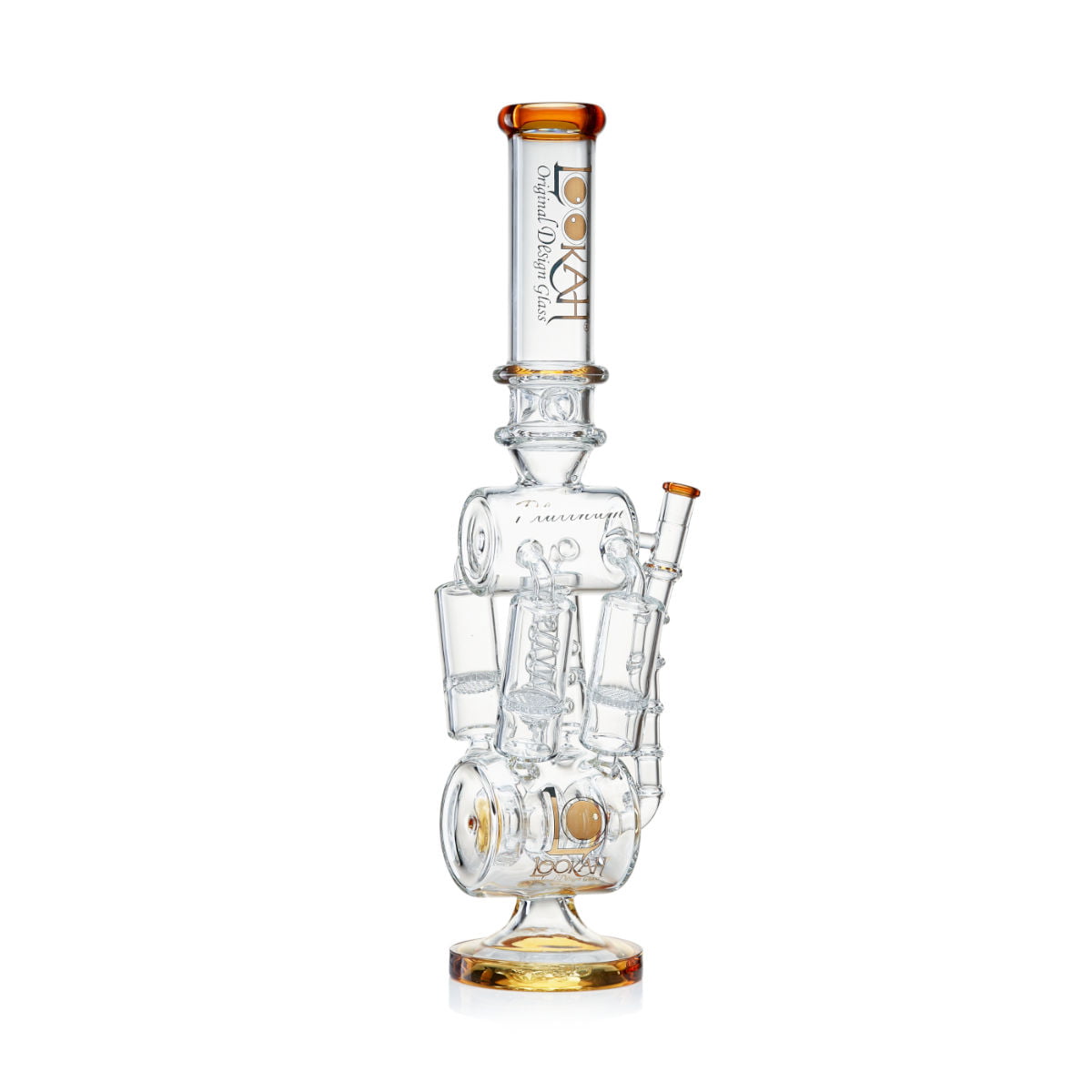 22" LOOKAH Glass Quad Perc Recycler Bong Wholesale RZ Smoke
