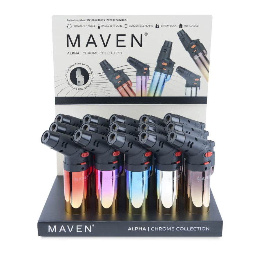 Maven Alpha Torch Lighters 15ct Display RZ Smoke Vape & Smoke Shop