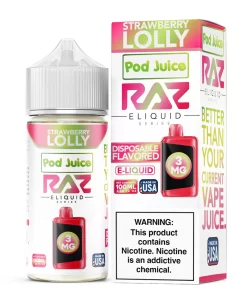 Strawberry Lolly By RAZ x Pod Juice 55