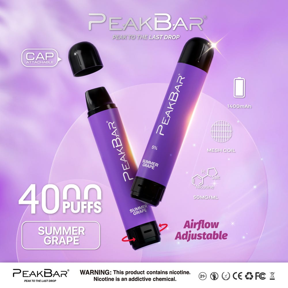 Peak Bar 4000 Puffs 10pk  RZ Smoke - Vape & Smoke Shop Wholesale  Distributor